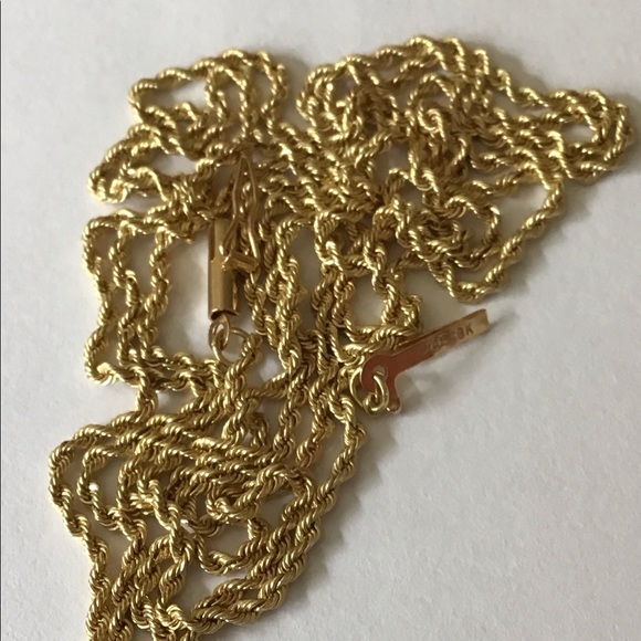 Solid 18K Gold 31” Rope Chain 7.84 Grams Nice - Picture 4 of 11